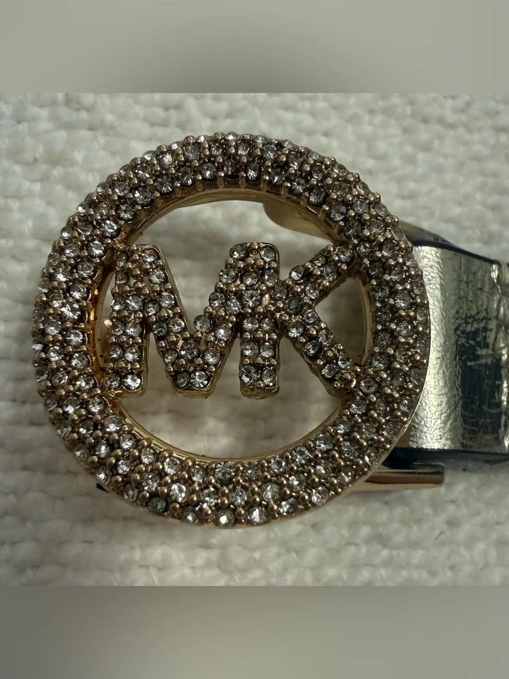 Michael Kors Pave Logo Buckle Belt Size Small